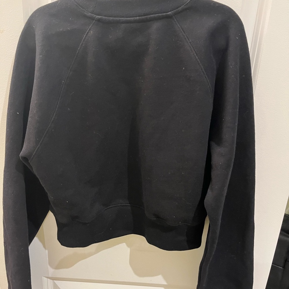Tan XS cropped black sweater